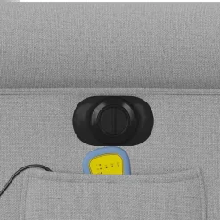 vidaXL Sillón reclinable de masaje eléctrico tela Gris nube Best