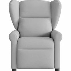 vidaXL Sillón reclinable de masaje eléctrico tela Gris nube Best