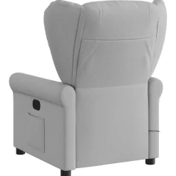vidaXL Sillón reclinable de masaje eléctrico tela Gris nube Best