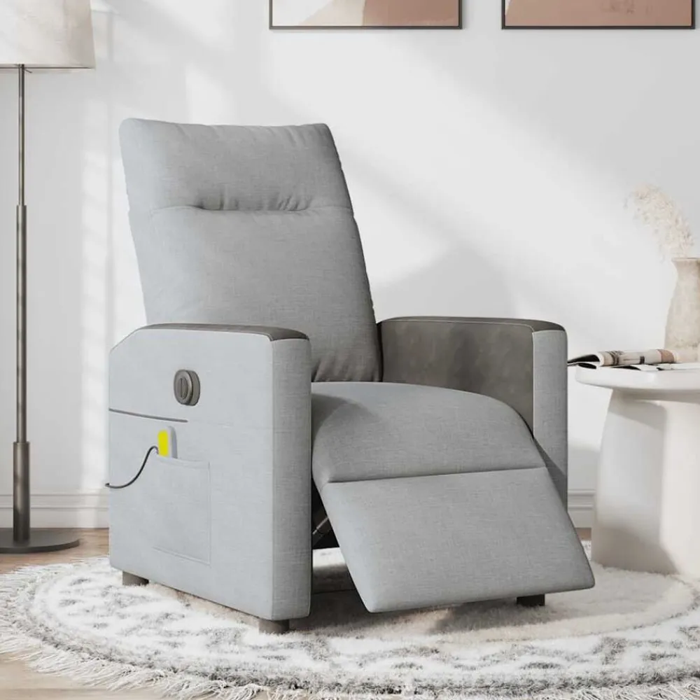vidaXL Sillas-Sillón reclinable de masaje eléctrico tela