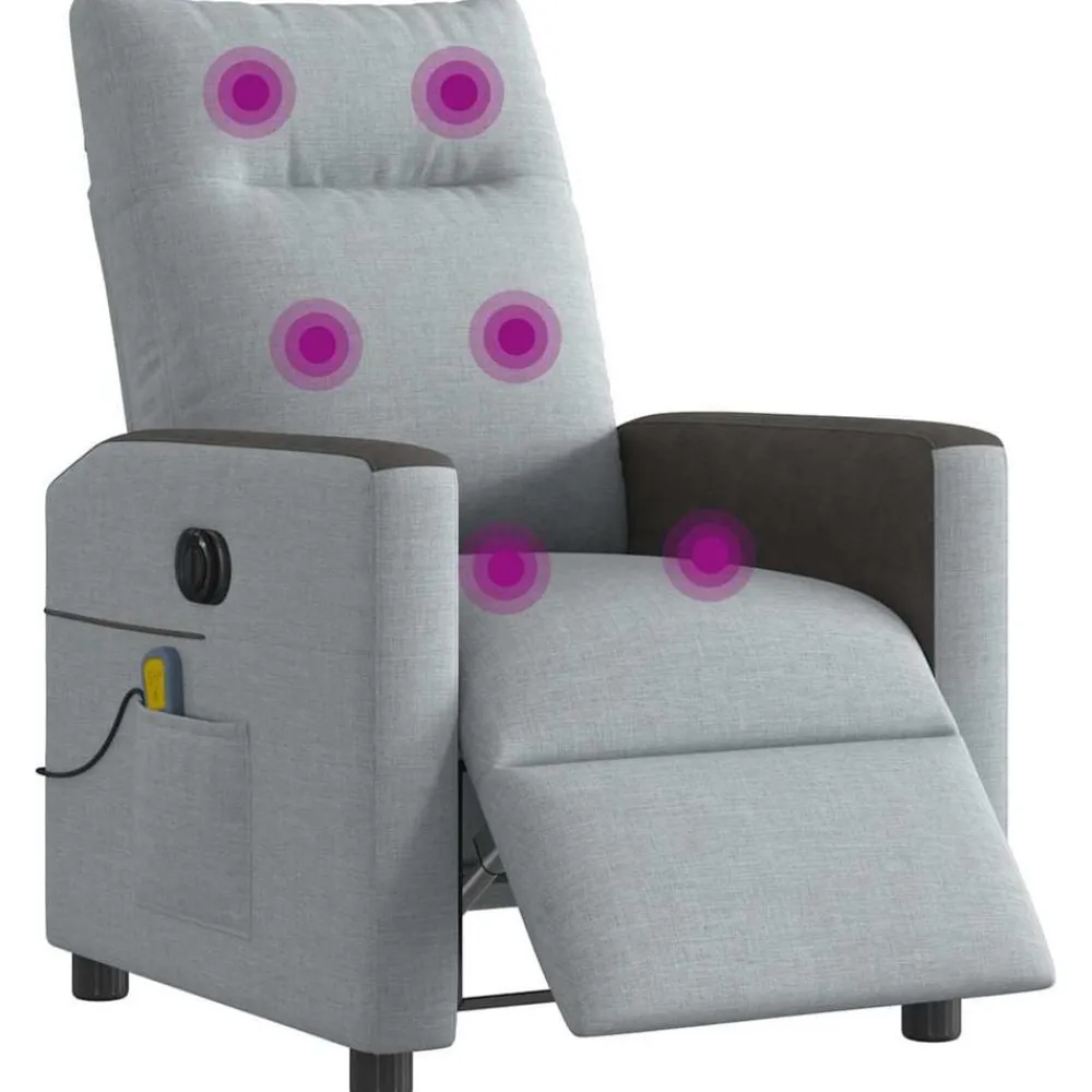 vidaXL Sillas-Sillón reclinable de masaje eléctrico tela