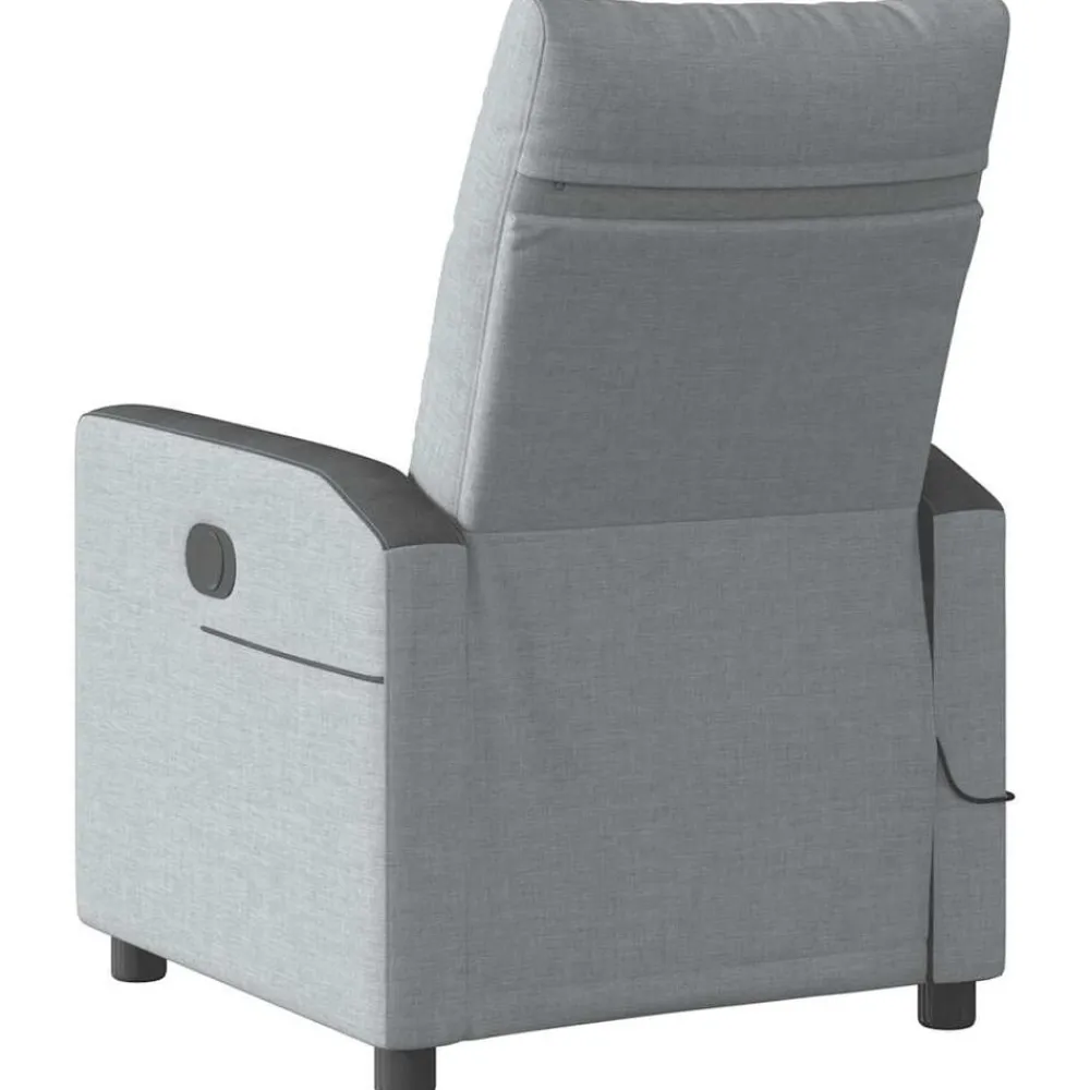 vidaXL Sillas-Sillón reclinable de masaje eléctrico tela