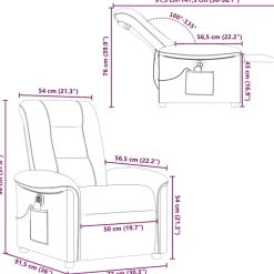 vidaXL Sillas-Sillón reclinable de masaje eléctrico tela