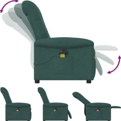 vidaXL Sillas-Sillón reclinable de masaje eléctrico tela