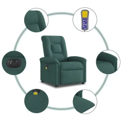 vidaXL Sillas-Sillón reclinable de masaje eléctrico tela
