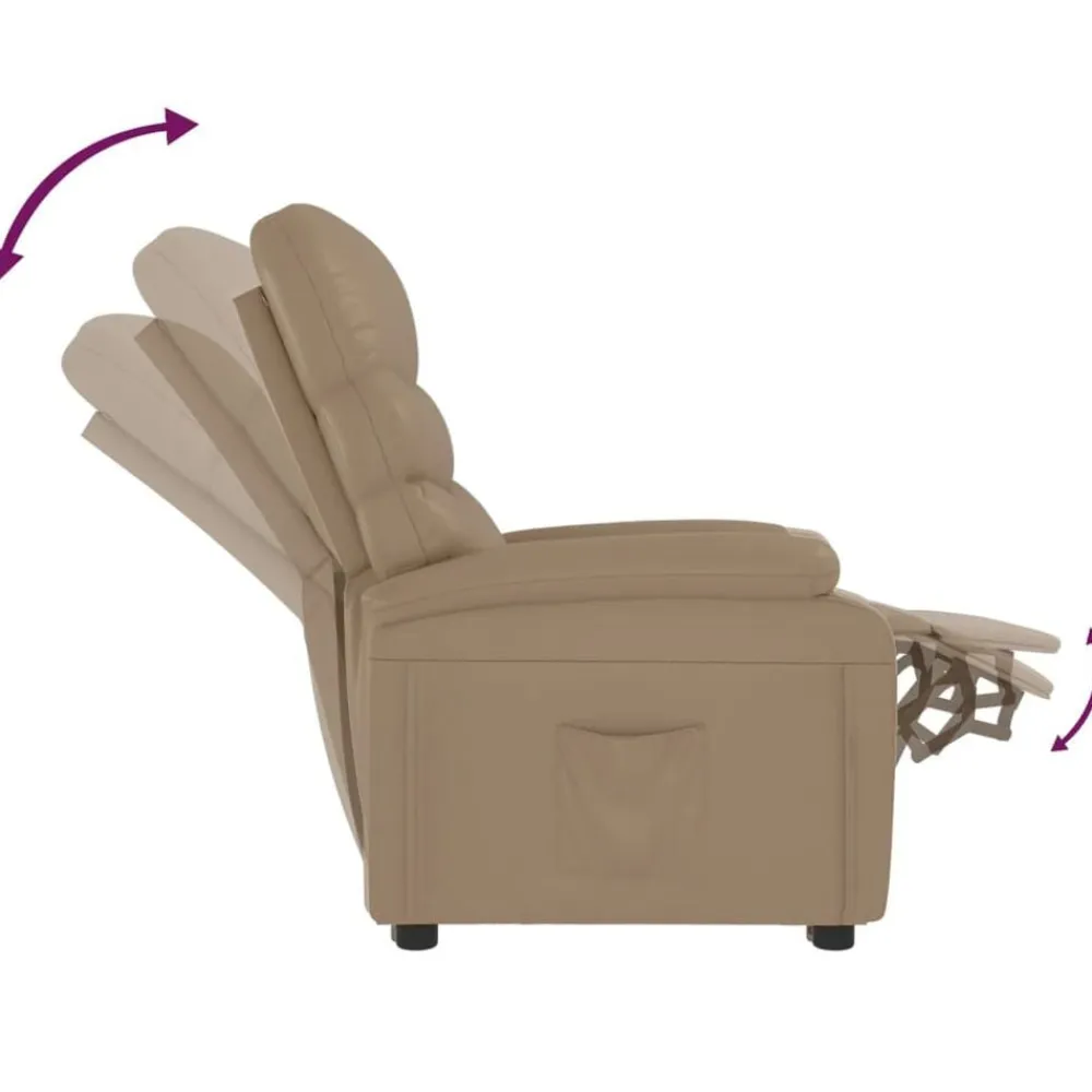 vidaXL Sillas-Sillón reclinable de cuero sintético color