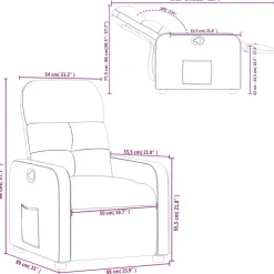 vidaXL Sillas-Sillón reclinable de tela