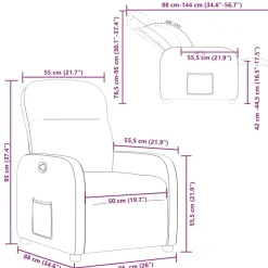 vidaXL Sillón reclinable de tela Gris nube Outlet