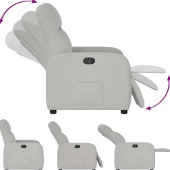 vidaXL Sillón reclinable de tela Gris nube Outlet