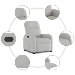vidaXL Sillón reclinable de tela Gris nube Outlet