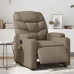 vidaXL Sillón reclinable de masaje eléctrico cuero sintético Capuchino Best