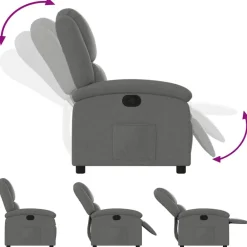 vidaXL Sillas-Sillón reclinable de tela
