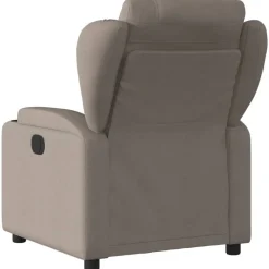 vidaXL Sillas-Sillón reclinable de tela gris taupe