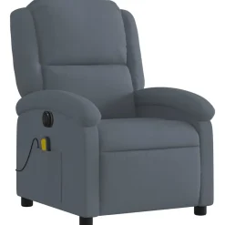 vidaXL Sillón reclinable de masaje eléctrico terciopelo Gris oscuro Online