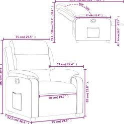 vidaXL Sillas-Sillón reclinable de tela