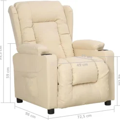 vidaXL Sillas-Sillón reclinable de tela