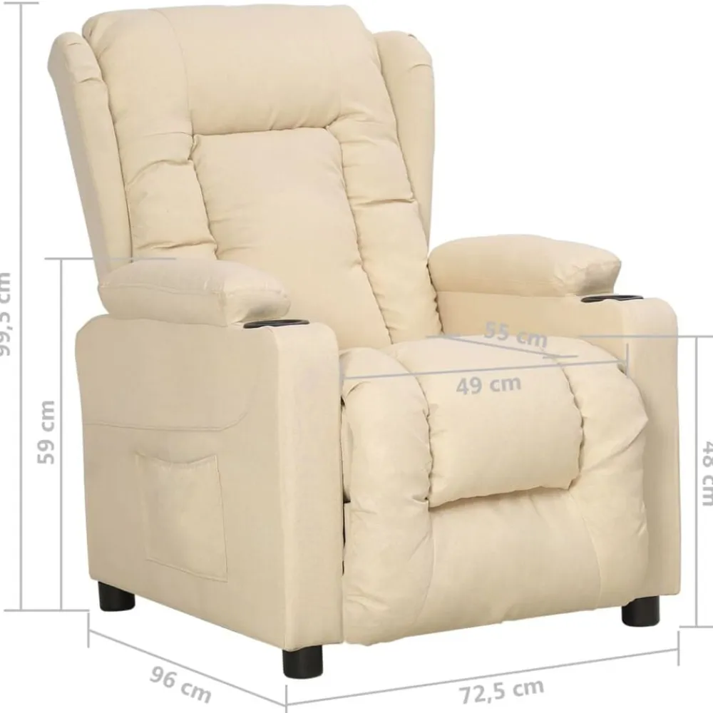 vidaXL Sillas-Sillón reclinable de tela