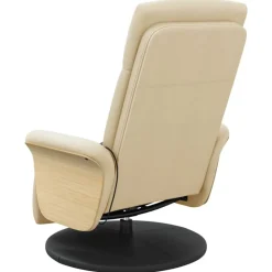 vidaXL Sillón reclinable de masaje con reposapiés tela color Crema Clearance