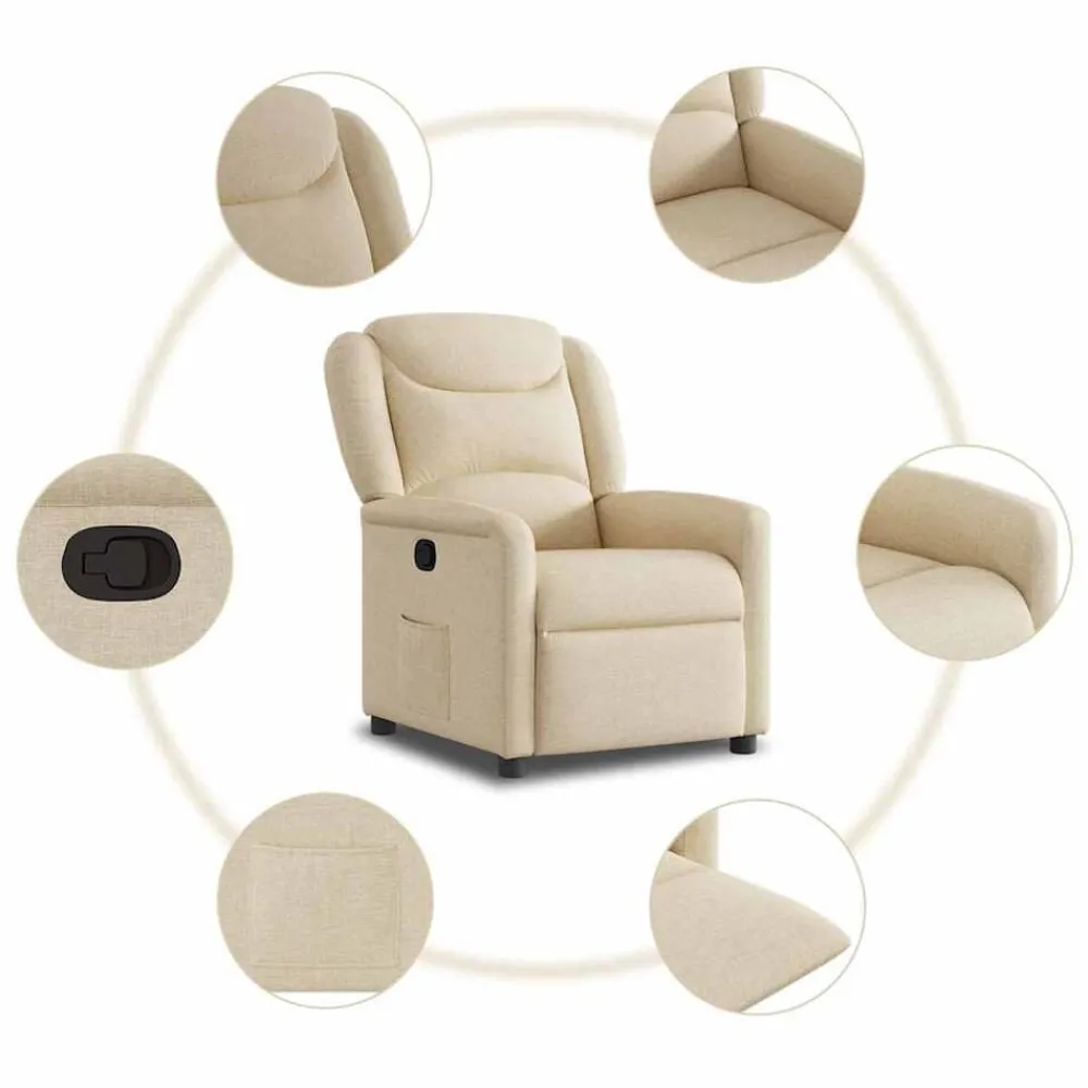 vidaXL Sillas-Sillón reclinable de tela