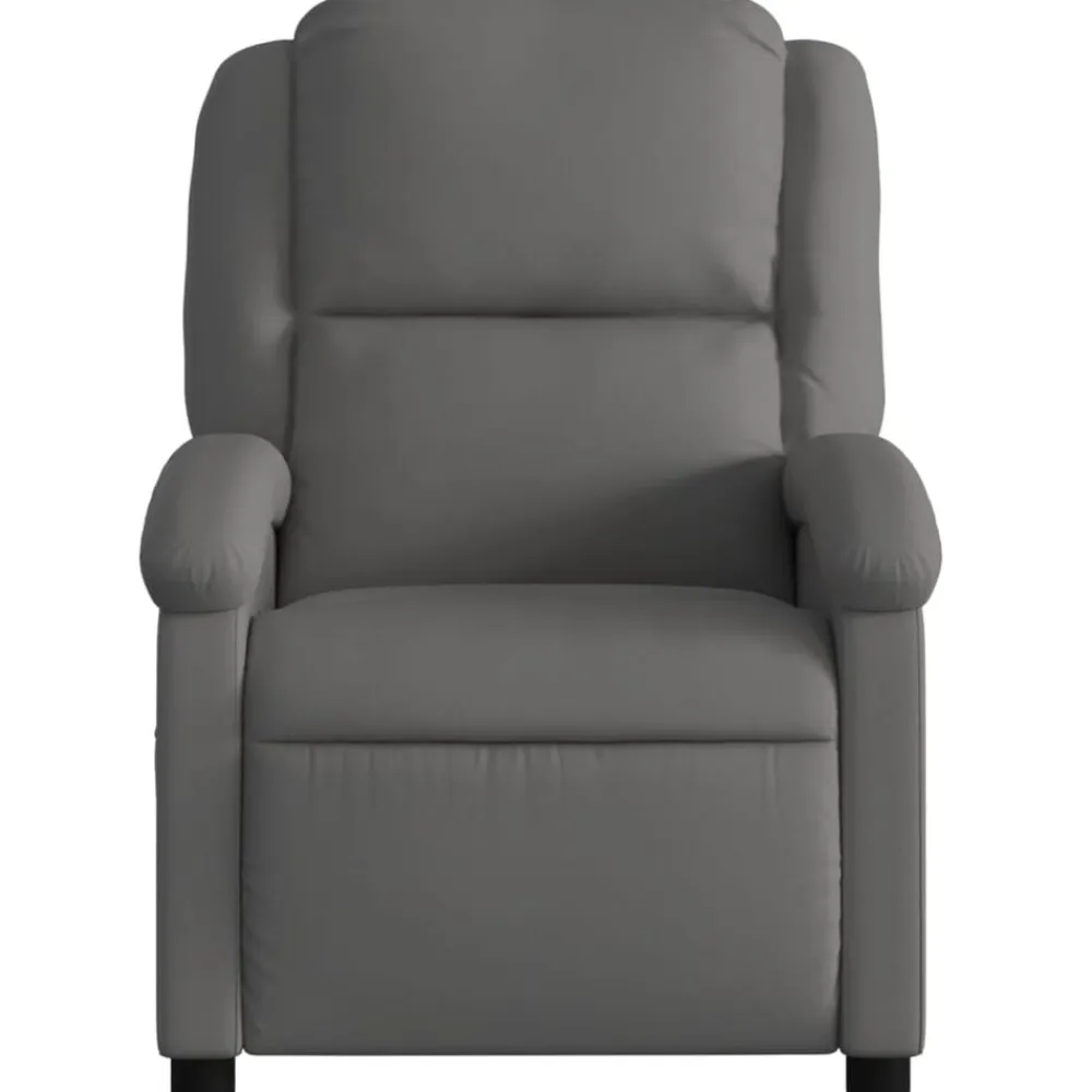 vidaXL Sillas-Sillón reclinable de masaje eléctrico cuero auténtico