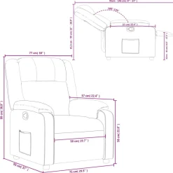 vidaXL Sillas-Sillón reclinable de cuero sintético