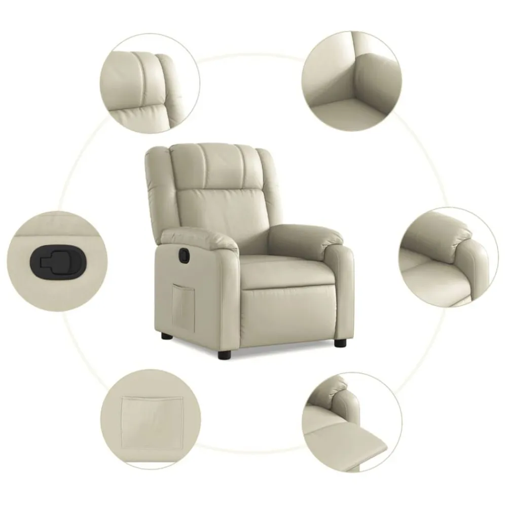 vidaXL Sillas-Sillón reclinable de cuero sintético