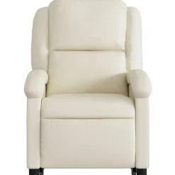vidaXL Sillón reclinable de masaje de pie cuero artificial color Crema