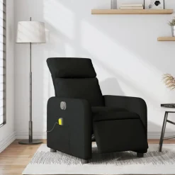 vidaXL Sillón reclinable de masaje eléctrico tela Negro Online