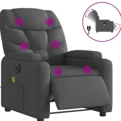 vidaXL Sillas-Sillón reclinable de masaje eléctrico tela