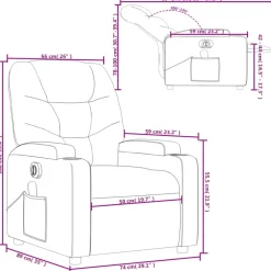 vidaXL Sillas-Sillón reclinable de masaje eléctrico tela