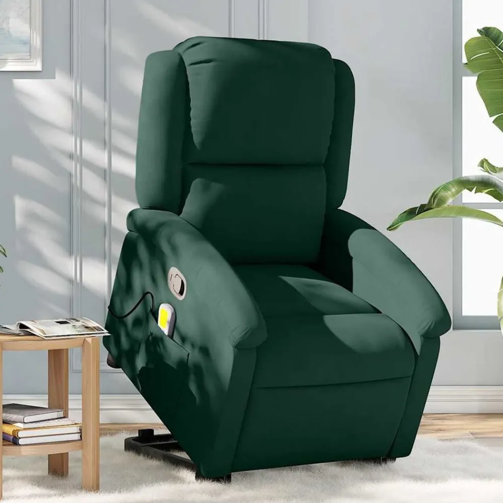 vidaXL Sillas-Sillón reclinable de masaje elevable terciopelo