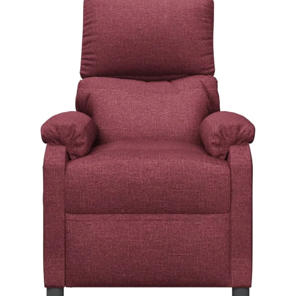 vidaXL Sillas-Sillón reclinable de tela rojo tinto