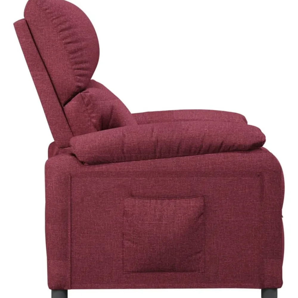 vidaXL Sillas-Sillón reclinable de tela rojo tinto