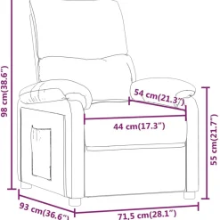 vidaXL Sillas-Sillón reclinable de tela rojo tinto