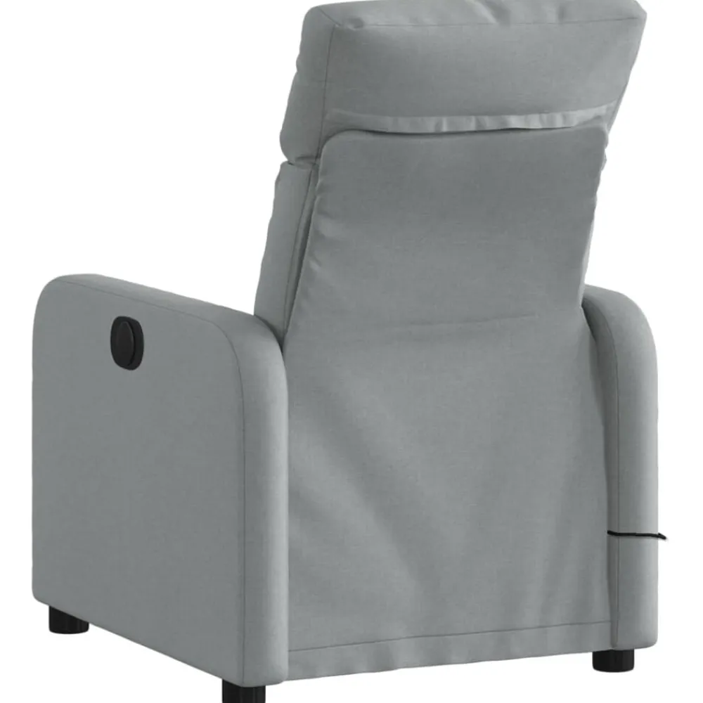 vidaXL Sillón reclinable de masaje de tela Gris claro Best