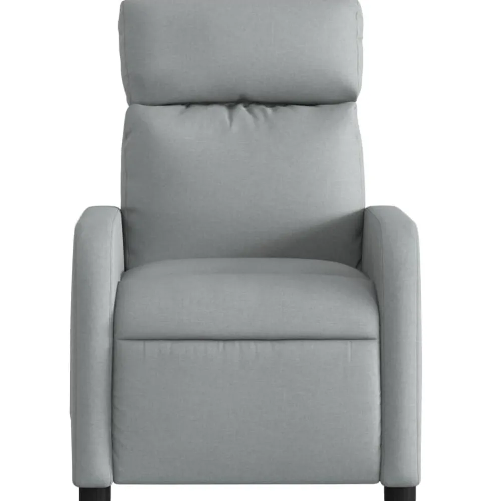 vidaXL Sillón reclinable de masaje de tela Gris claro Best