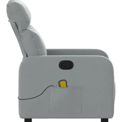 vidaXL Sillón reclinable de masaje de tela Gris claro Best