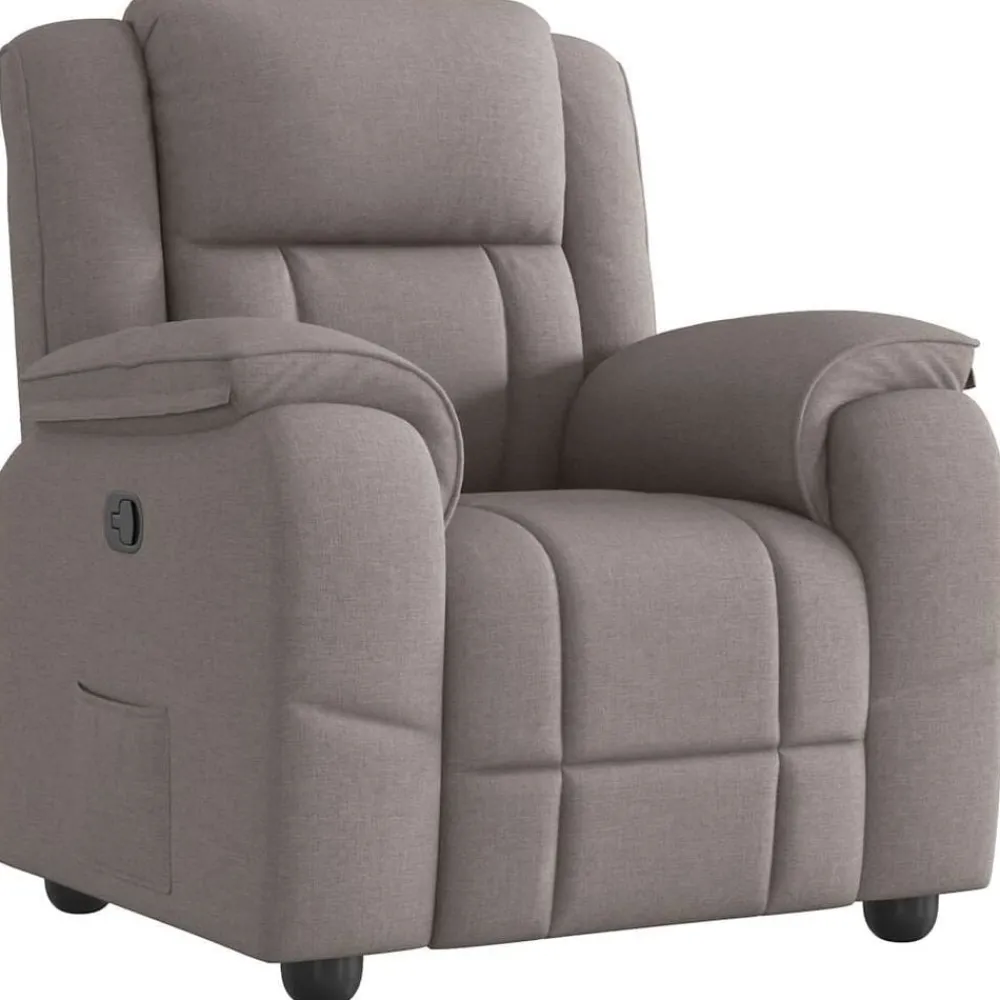 vidaXL Sillas-Sillón reclinable de tela gris taupe