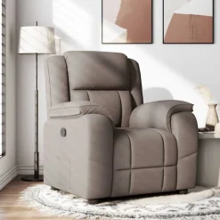 vidaXL Sillas-Sillón reclinable de tela gris taupe