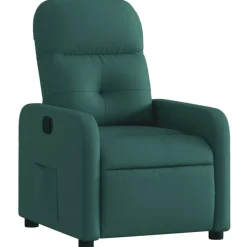 vidaXL Sillón reclinable de tela Verde oscuro Online