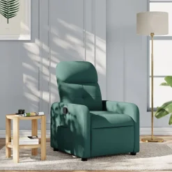 vidaXL Sillón reclinable de tela Verde oscuro Online