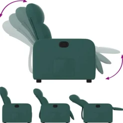 vidaXL Sillón reclinable de tela Verde oscuro Online