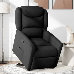 vidaXL Sillón reclinable elevable tela Negro Hot