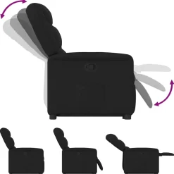 vidaXL Sillón reclinable elevable tela Negro Hot