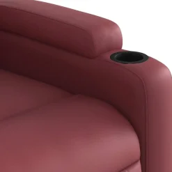 vidaXL Sillas-Sillón reclinable elevable cuero artificial rojo tinto