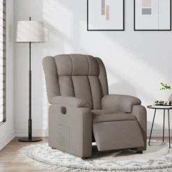 vidaXL Sillas-Sillón reclinable eléctrico tela gris