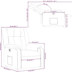 vidaXL Sillas-Sillón reclinable eléctrico tela gris