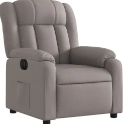 vidaXL Sillas-Sillón reclinable eléctrico tela gris