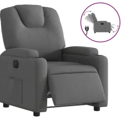 vidaXL Sillón reclinable eléctrico de tela Gris oscuro Sale