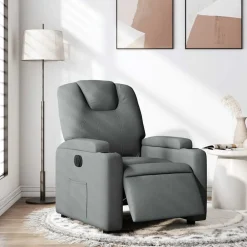 vidaXL Sillón reclinable eléctrico de tela Gris oscuro Sale